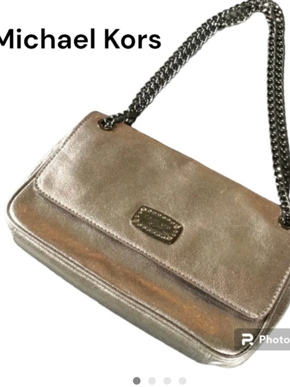 Michael Kors Metallic Rose Gold Chain Shoulder Bag